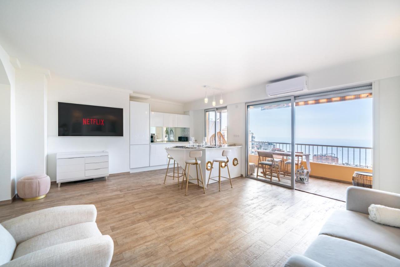 Apartament Monaco Border, Sea View, Terrace, Free Parking Beausoleil Zewnętrze zdjęcie